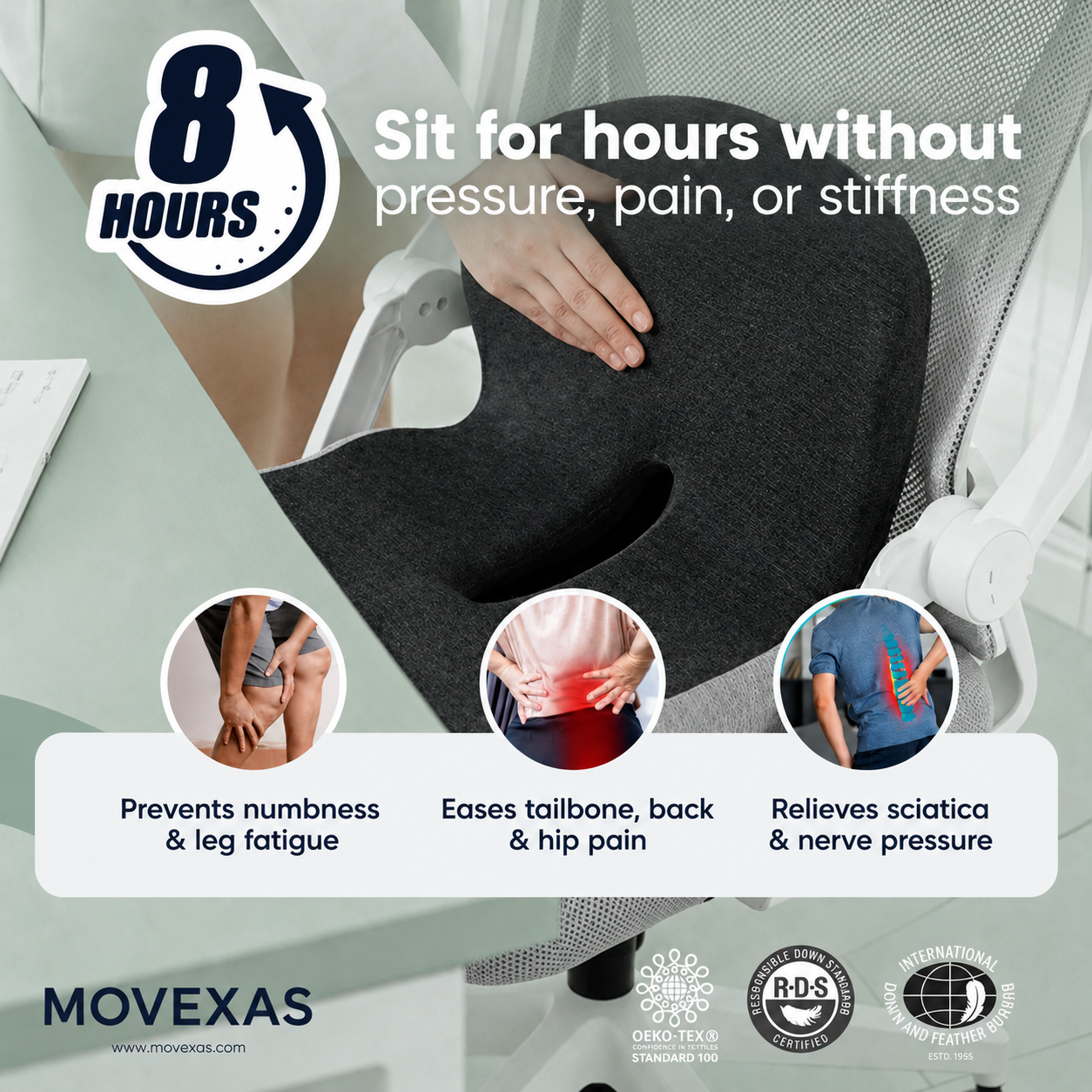 Movexas™ Tailbone Relief Cushion