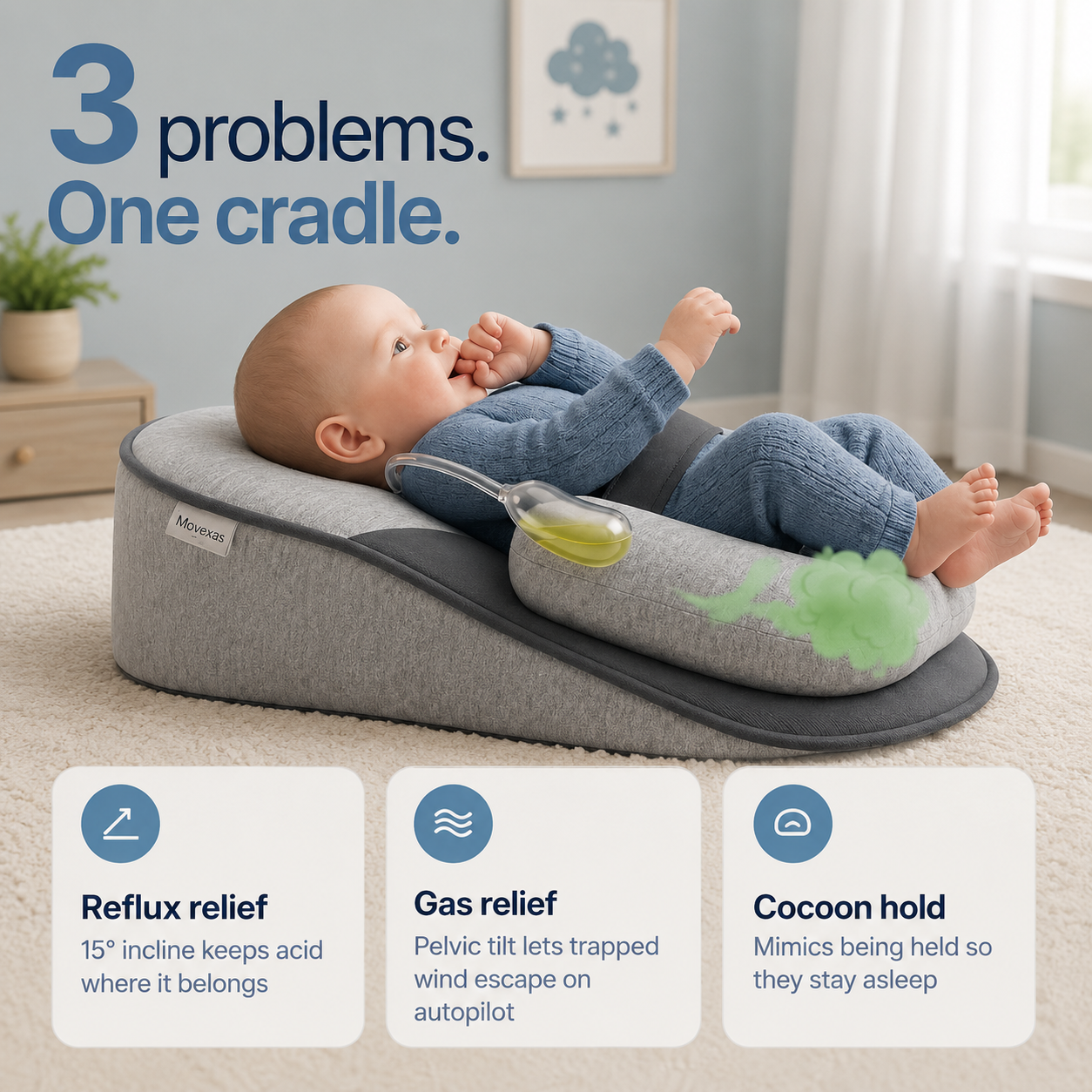 Movexas™ ComfortNest Baby Lounger
